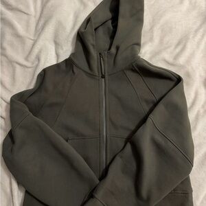 Lululemon Athletica Olive Green full zip scuba Hoodie
